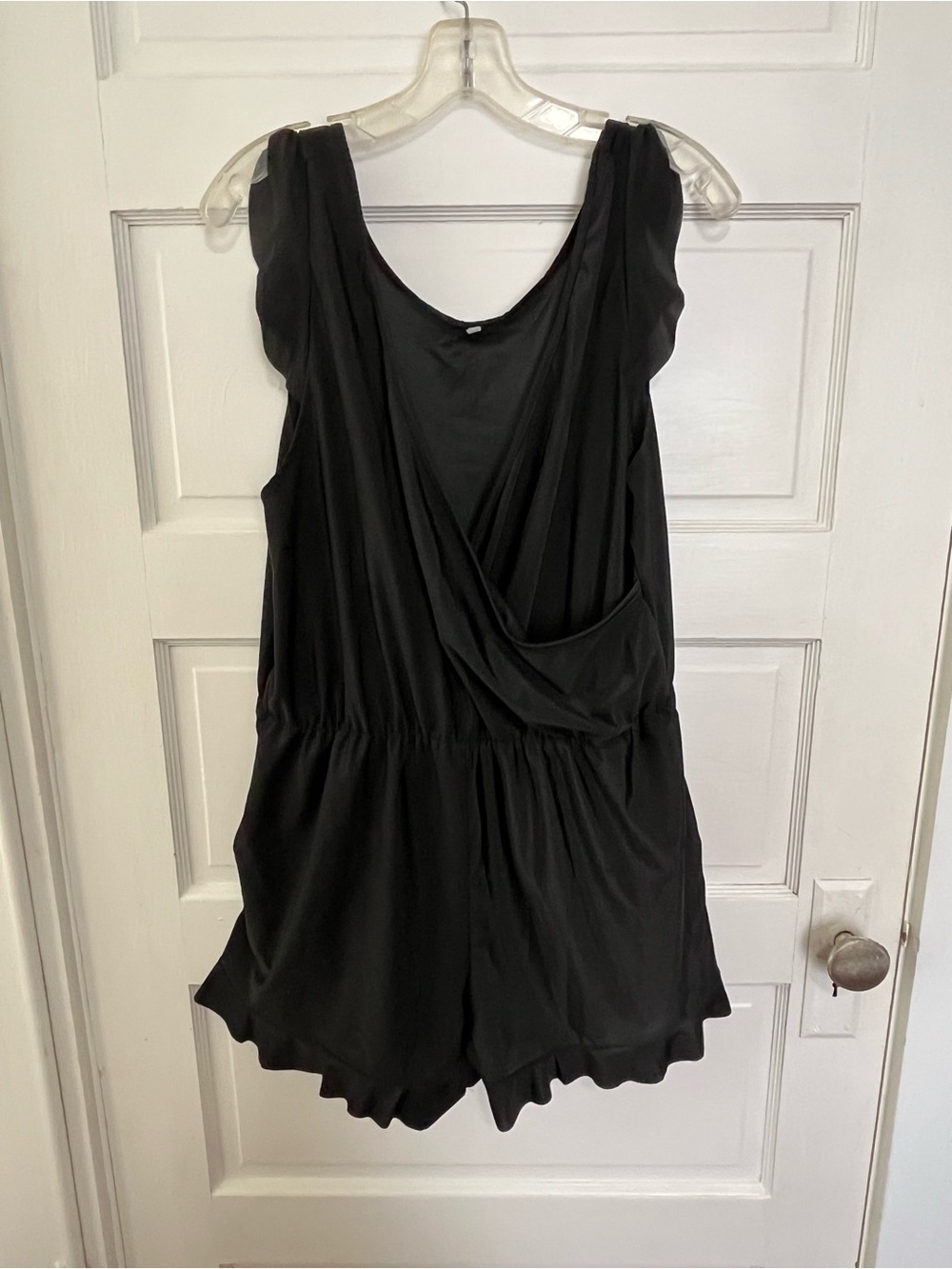 Black Draped Romper XL